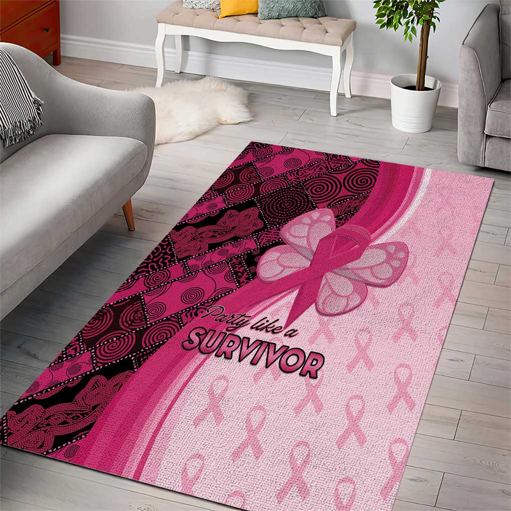 Breast Cancer Awareness Area Rug Think Pink - African Pattern - African Pride
