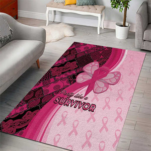 Breast Cancer Awareness Area Rug Think Pink - African Pattern - African Pride