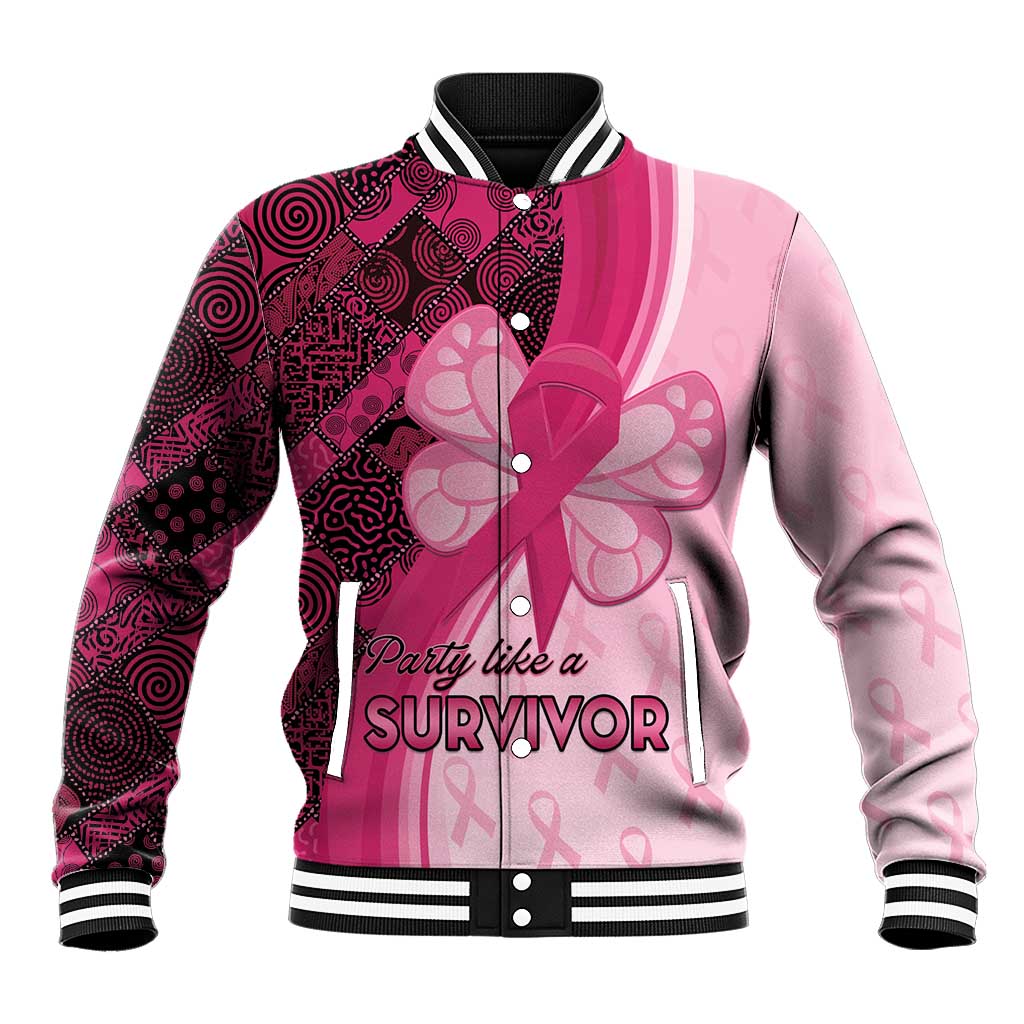 Breast Cancer Awareness Baseball Jacket Think Pink - African Pattern - African Pride