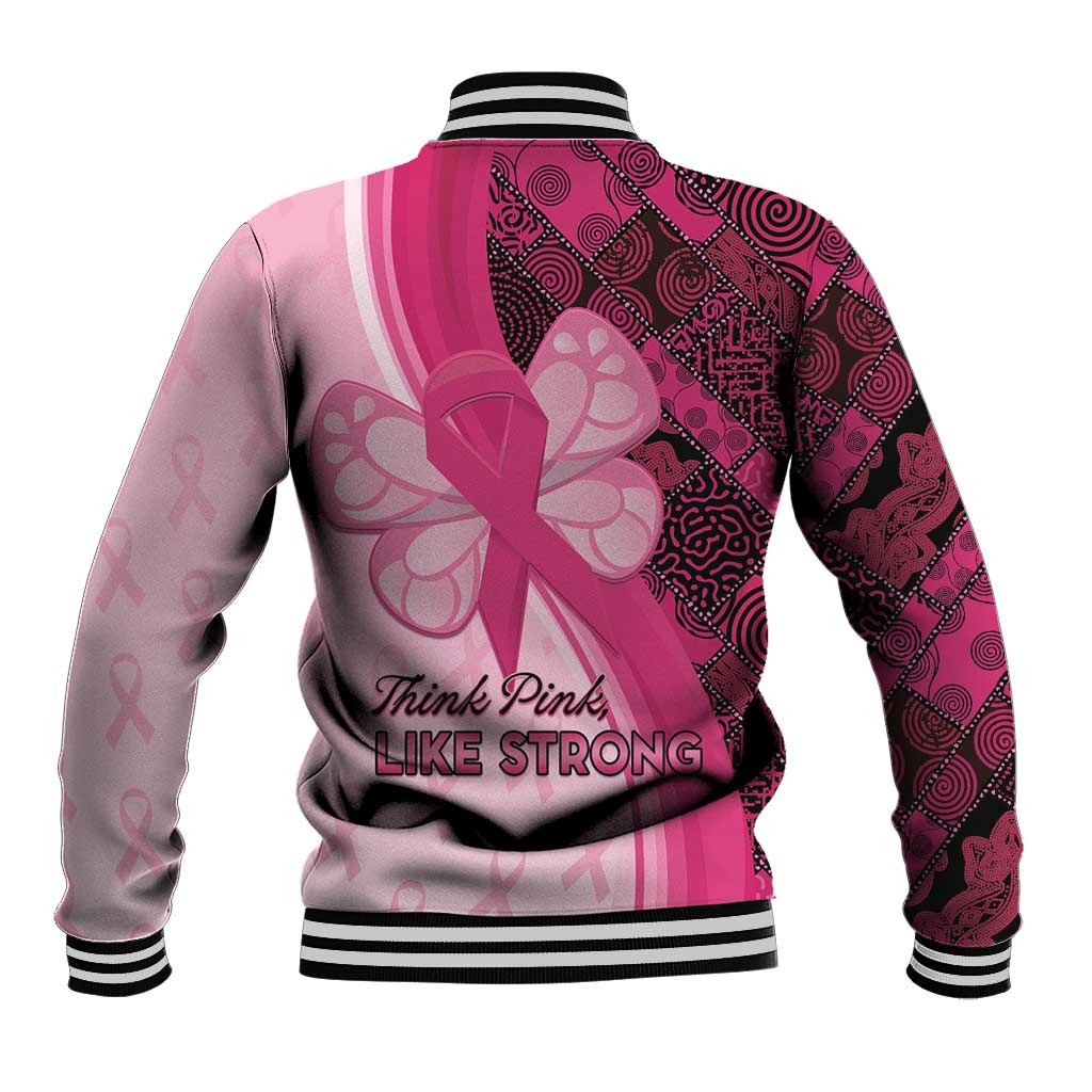 Breast Cancer Awareness Baseball Jacket Think Pink - African Pattern - African Pride
