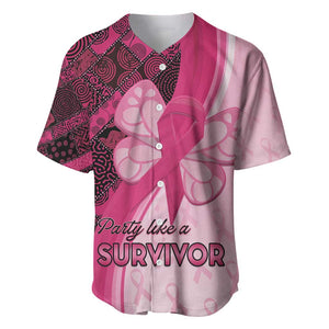 Breast Cancer Awareness Baseball Jersey Think Pink - African Pattern - African Pride