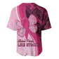 Breast Cancer Awareness Baseball Jersey Think Pink - African Pattern - African Pride