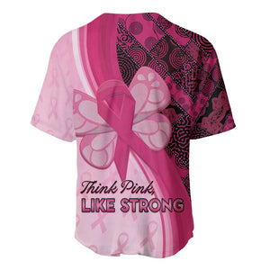 Breast Cancer Awareness Baseball Jersey Think Pink - African Pattern - African Pride