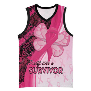 Breast Cancer Awareness Basketball Jersey Think Pink - African Pattern - African Pride