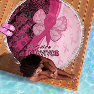 Breast Cancer Awareness Beach Blanket Think Pink - African Pattern - African Pride