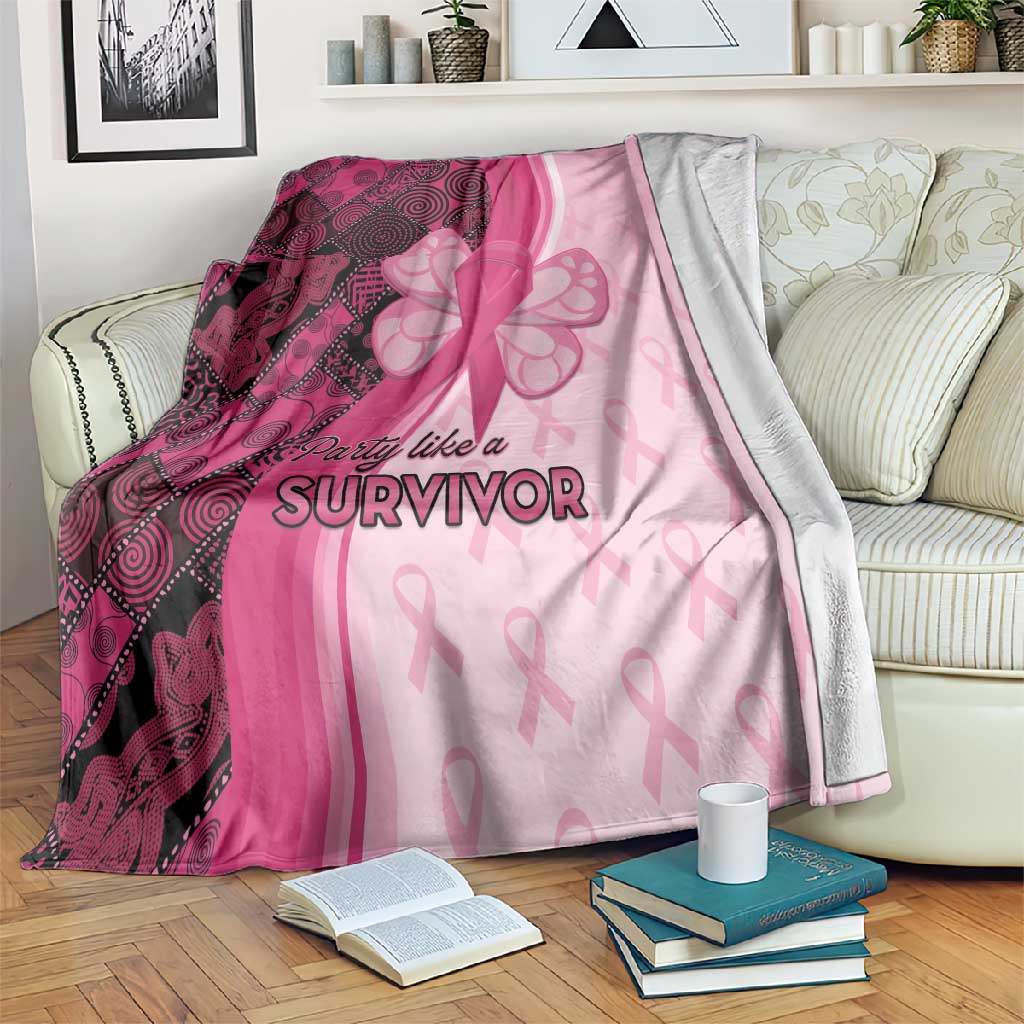 Breast Cancer Awareness Blanket Think Pink - African Pattern - African Pride