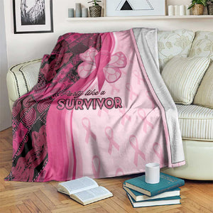 Breast Cancer Awareness Blanket Think Pink - African Pattern - African Pride