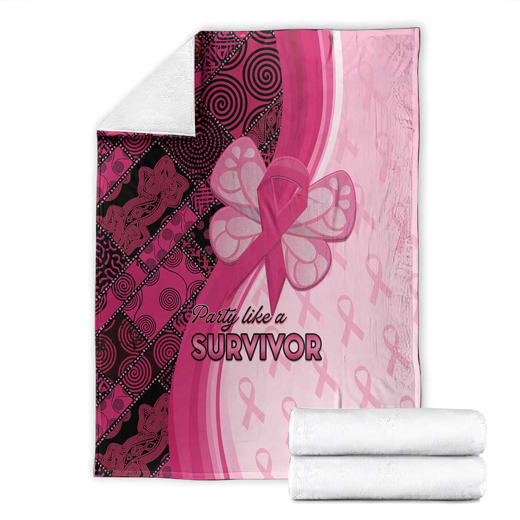 Breast Cancer Awareness Blanket Think Pink - African Pattern - African Pride