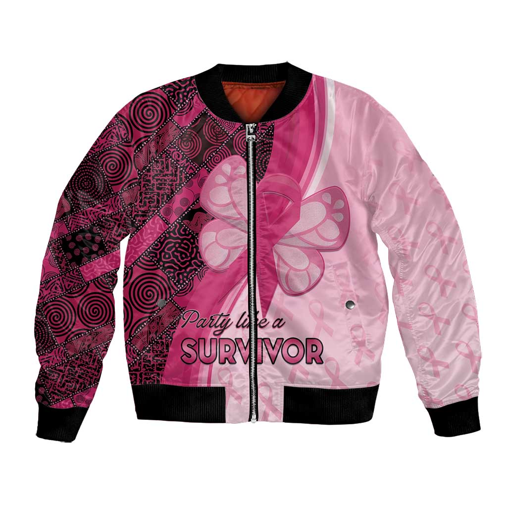 Breast Cancer Awareness Bomber Jacket Think Pink - African Pattern - African Pride