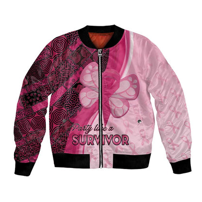 Breast Cancer Awareness Bomber Jacket Think Pink - African Pattern - African Pride