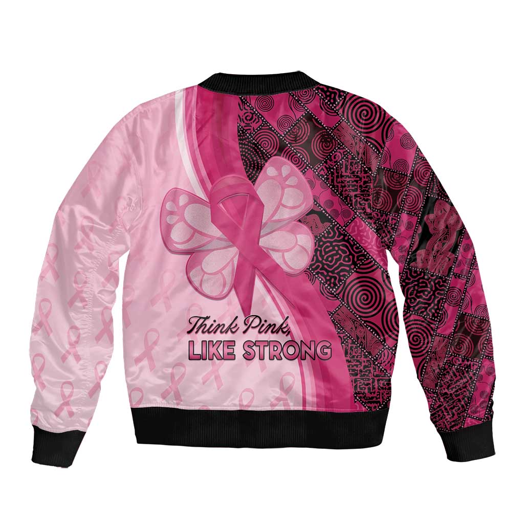 Breast Cancer Awareness Bomber Jacket Think Pink - African Pattern - African Pride