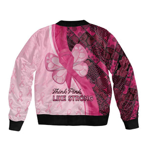Breast Cancer Awareness Bomber Jacket Think Pink - African Pattern - African Pride