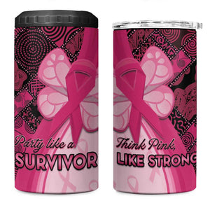 Breast Cancer Awareness 4 in 1 Can Cooler Tumbler Think Pink - African Pattern - African Pride