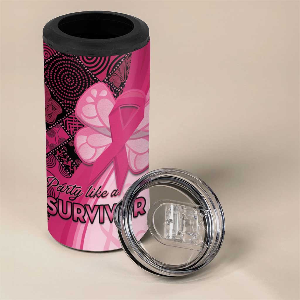 Breast Cancer Awareness 4 in 1 Can Cooler Tumbler Think Pink - African Pattern - African Pride