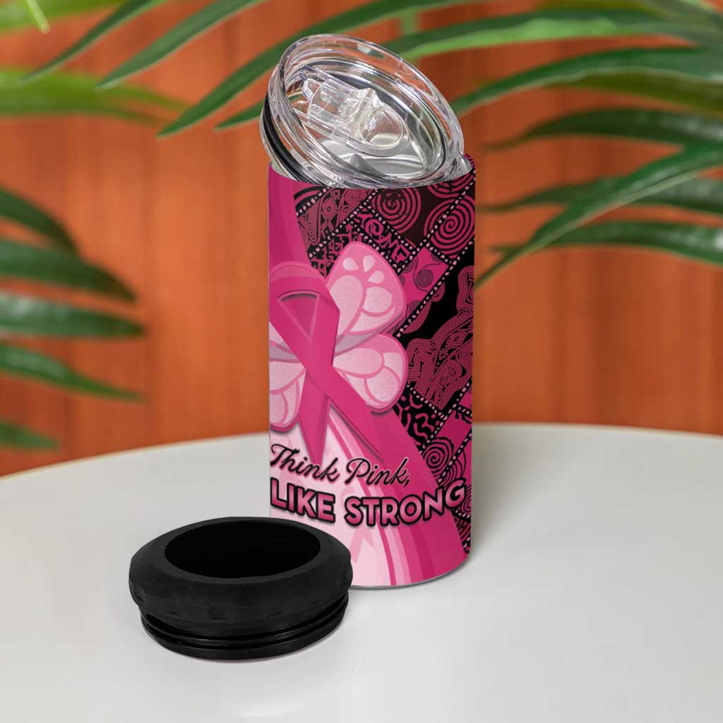 Breast Cancer Awareness 4 in 1 Can Cooler Tumbler Think Pink - African Pattern - African Pride