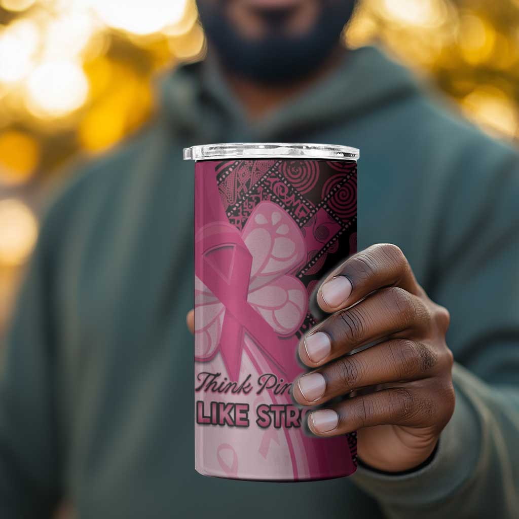 Breast Cancer Awareness 4 in 1 Can Cooler Tumbler Think Pink - African Pattern - African Pride