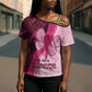 Breast Cancer Awareness Cross Shoulder Shirt Party Like A Survivor - Pink African Pattern