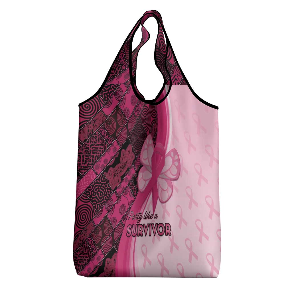 Breast Cancer Awareness Grocery Bag Think Pink - African Pattern - African Pride