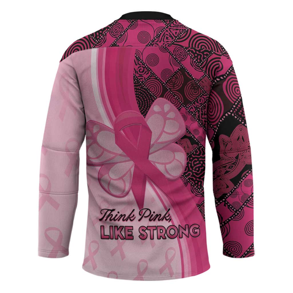 Breast Cancer Awareness Hockey Jersey Party Like A Survivor - Pink African Pattern