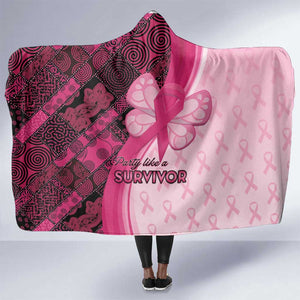 Breast Cancer Awareness Hooded Blanket Think Pink - African Pattern - African Pride
