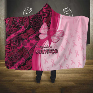 Breast Cancer Awareness Hooded Blanket Think Pink - African Pattern - African Pride
