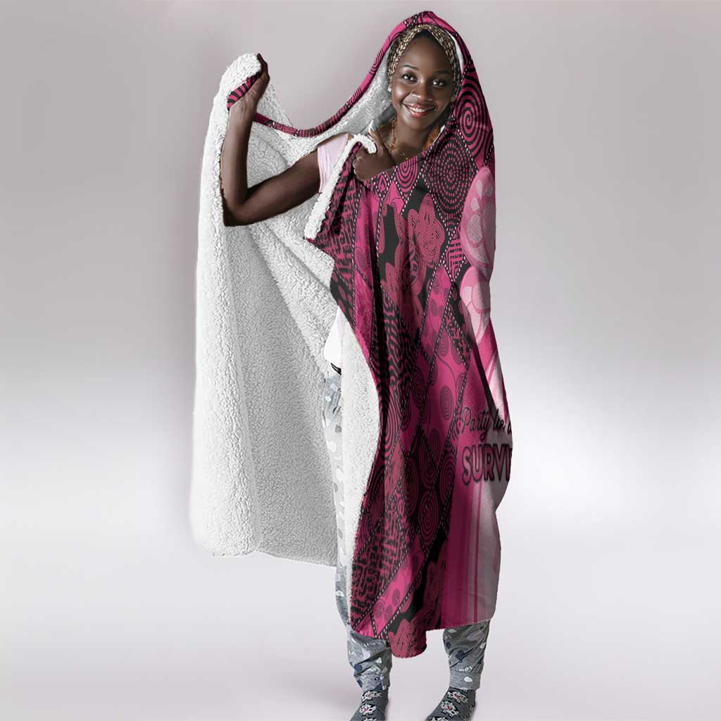 Breast Cancer Awareness Hooded Blanket Think Pink - African Pattern - African Pride