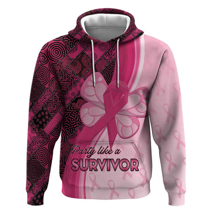 Breast Cancer Awareness Hoodie Think Pink - African Pattern - African Pride