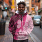 Breast Cancer Awareness Hoodie Think Pink - African Pattern - African Pride
