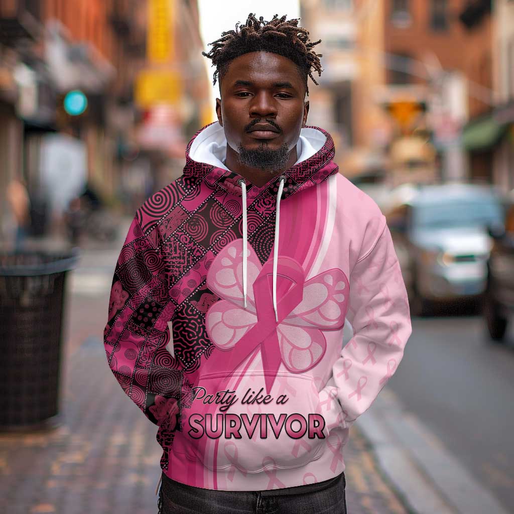 Breast Cancer Awareness Hoodie Think Pink - African Pattern - African Pride