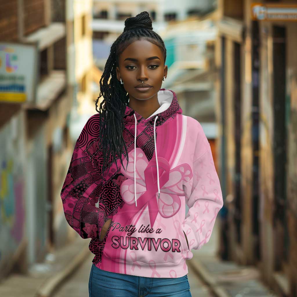 Breast Cancer Awareness Hoodie Think Pink - African Pattern - African Pride