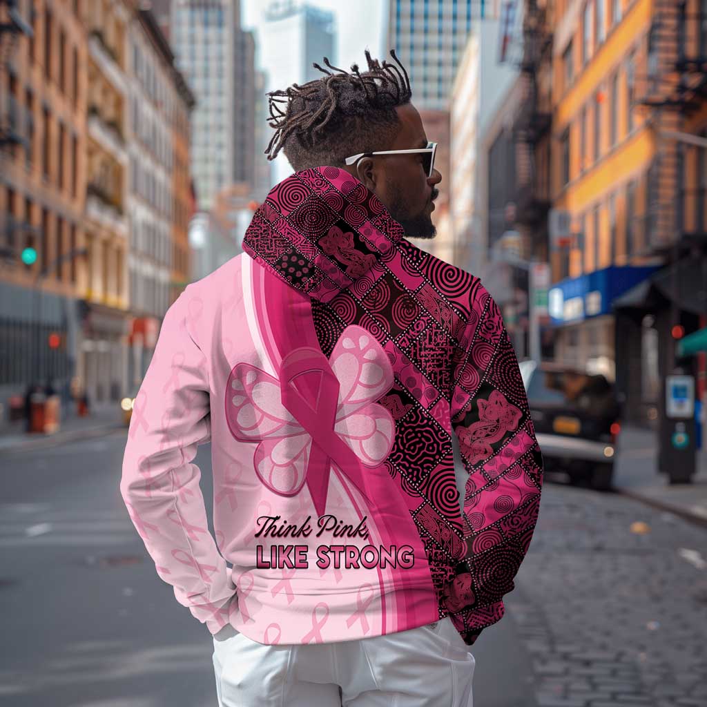 Breast Cancer Awareness Hoodie Think Pink - African Pattern - African Pride
