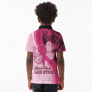 Breast Cancer Awareness Kid Polo Shirt Think Pink - African Pattern - African Pride