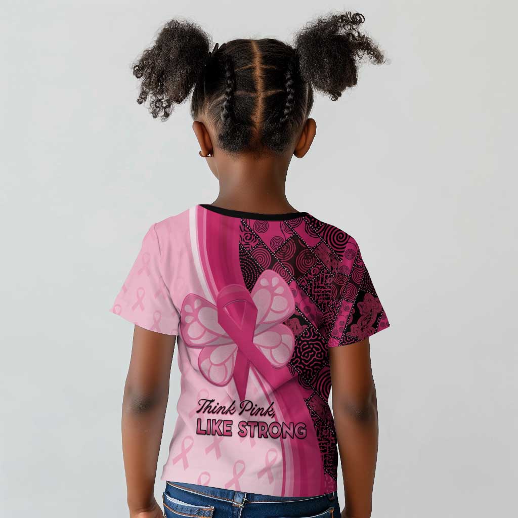 Breast Cancer Awareness Kid T shirt Think Pink - African Pattern - African Pride