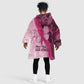 Breast Cancer Awareness Kid Wearable Blanket Hoodie Think Pink - African Pattern - African Pride