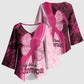 Breast Cancer Awareness Kimono Sleeve Blouse Party Like A Survivor - Pink African Pattern