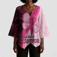 Breast Cancer Awareness Kimono Sleeve Blouse Party Like A Survivor - Pink African Pattern