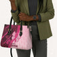 Breast Cancer Awareness Leather Bag Party Like A Survivor - Pink African Pattern