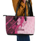 Breast Cancer Awareness Leather Tote Bag Think Pink - African Pattern - African Pride