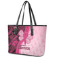 Breast Cancer Awareness Leather Tote Bag Think Pink - African Pattern - African Pride