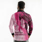 Breast Cancer Awareness Long Sleeve Polo Shirt Think Pink - African Pattern - African Pride