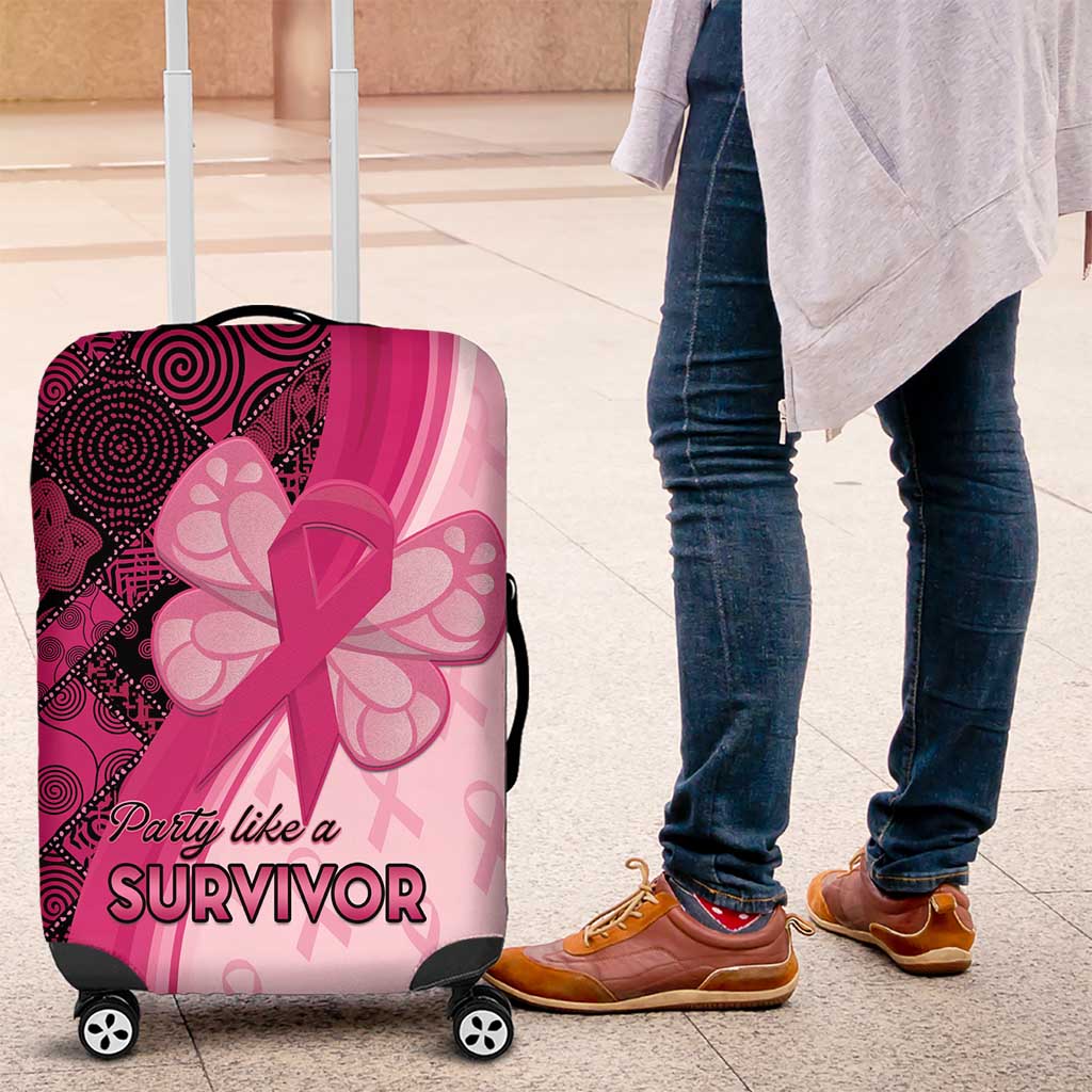 Breast Cancer Awareness Luggage Cover Think Pink - African Pattern - African Pride