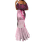 Breast Cancer Awareness Mermaid Dress Think Pink - African Pattern - African Pride