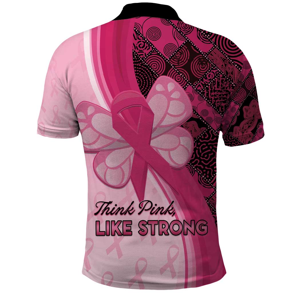 Breast Cancer Awareness Polo Shirt Think Pink - African Pattern - African Pride