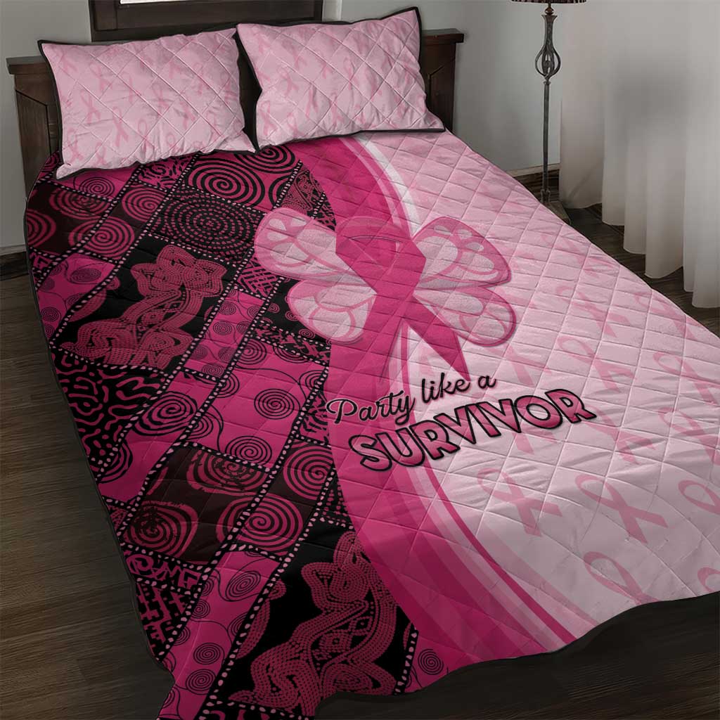 Breast Cancer Awareness Quilt Bed Set Think Pink - African Pattern - African Pride