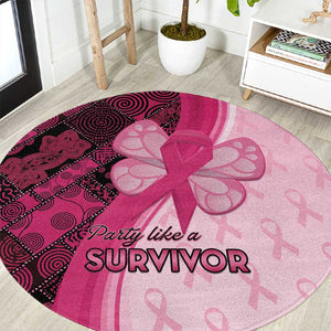 Breast Cancer Awareness Round Carpet Think Pink - African Pattern - African Pride