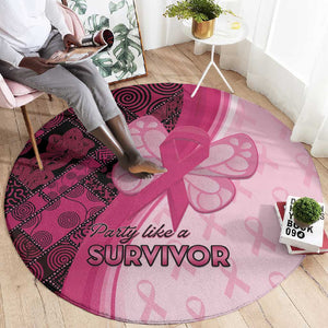 Breast Cancer Awareness Round Carpet Think Pink - African Pattern - African Pride