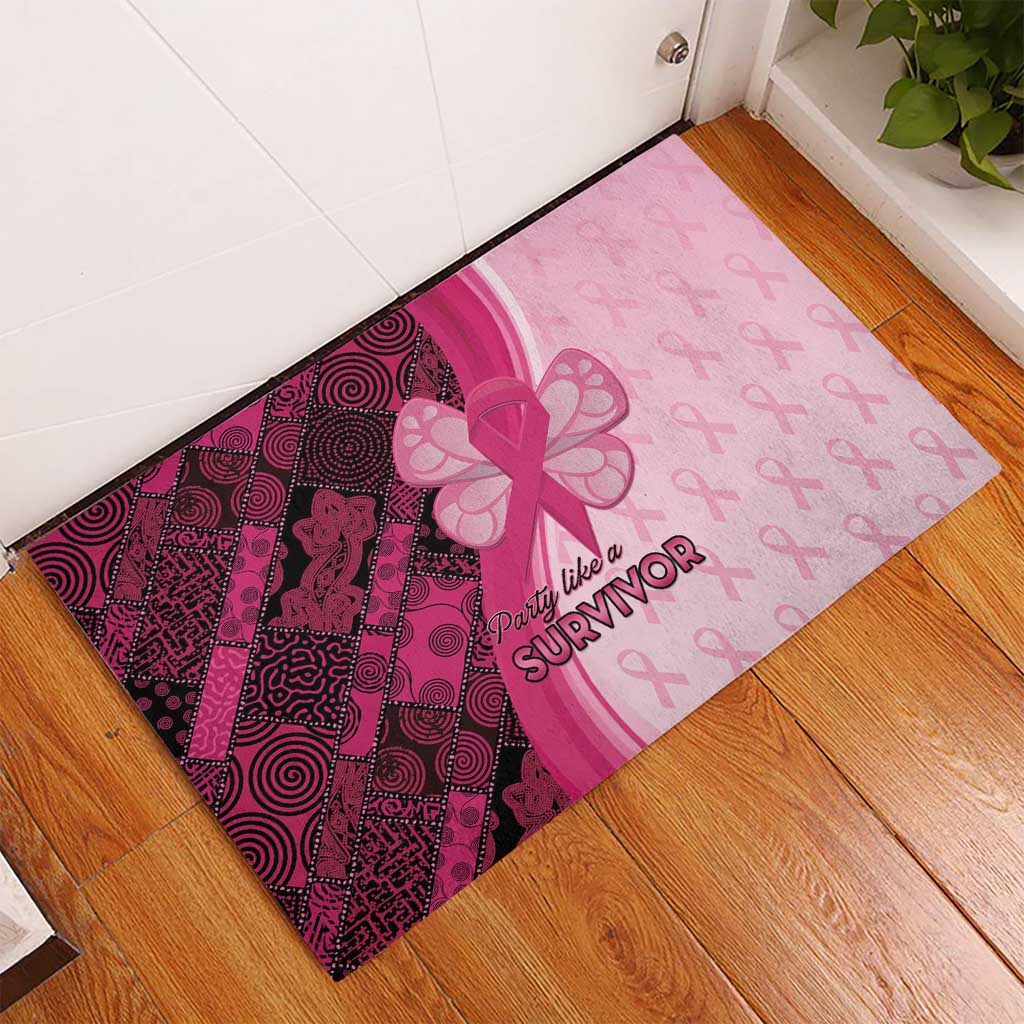 Breast Cancer Awareness Rubber Doormat Think Pink - African Pattern - African Pride