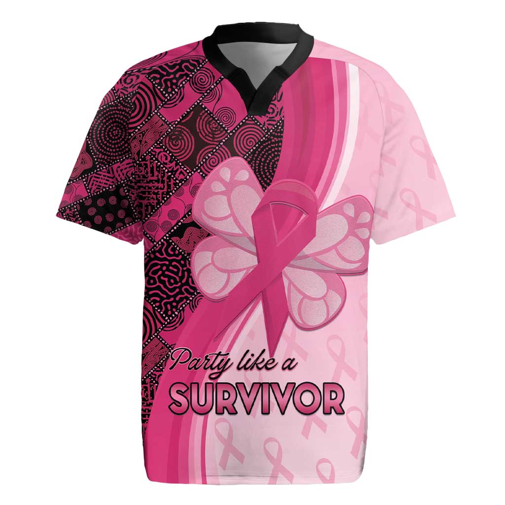 Breast Cancer Awareness Rugby Jersey Think Pink - African Pattern - African Pride