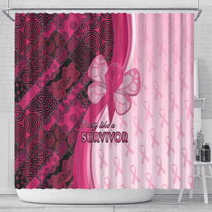 Breast Cancer Awareness Shower Curtain Think Pink - African Pattern - African Pride