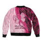 Breast Cancer Awareness Sleeve Zip Bomber Jacket Think Pink - African Pattern - African Pride